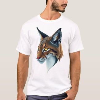 Lynx Face Art - Floating Illustration T-Shirt