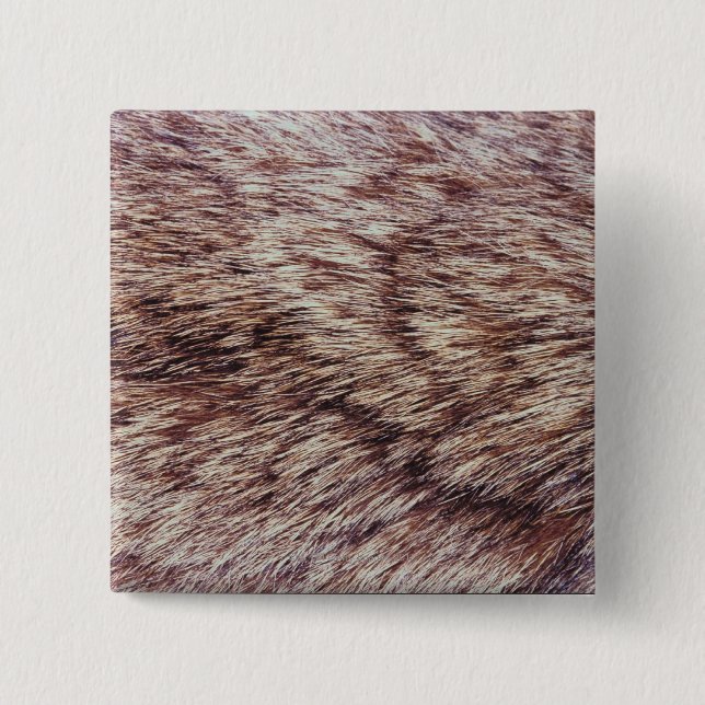 Lynx fur 15 cm square badge (Front)