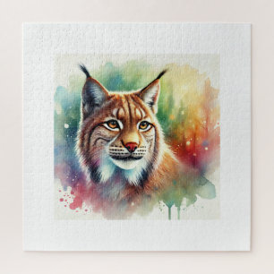 Lynx in Light 041024AREF104 - Watercolor Jigsaw Puzzle