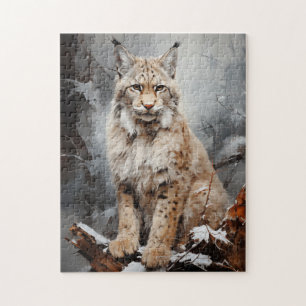 Lynx in winter jigsaw puzzle