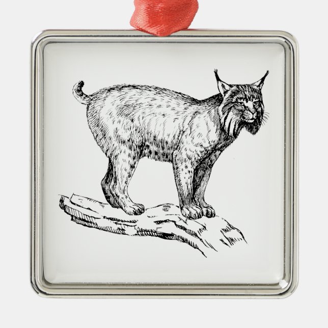 Lynx Metal Tree Decoration (Front)