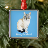 Lynx Point Siamese Cat Custom Meowy Christmas
