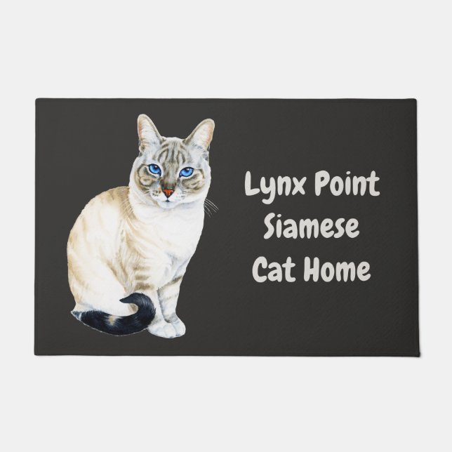Lynx Point Siamese Cat Personalised Doormat (Front)