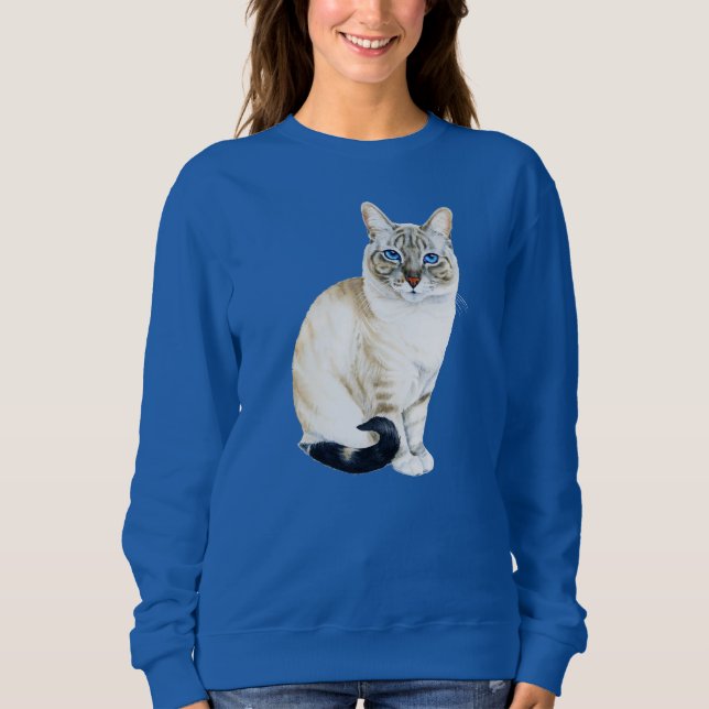 Lynx Point Siamese Cat Personalised Sweatshirt (Front)