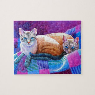 Lynx Point Siamese Cats Jigsaw Puzzle