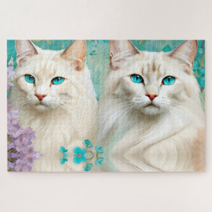 Lynx Point Siamese Portrait Art Jigsaw Puzzle