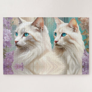 Lynx Point Siamese Portrait Art Jigsaw Puzzle