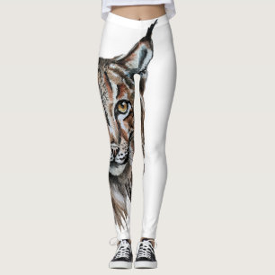 Lynx – Spirit Animal, Watercolor Totem Joga Guide Leggings