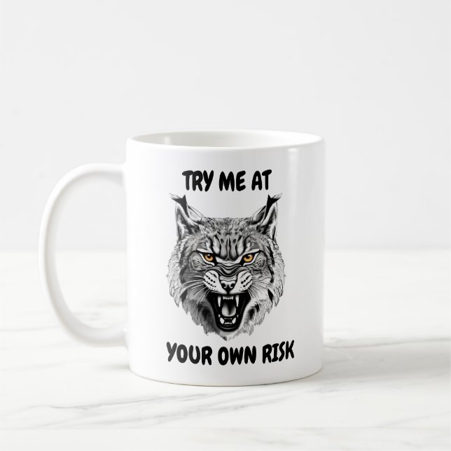 Lynx Warning Coffee Mug (Left)