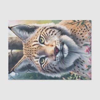 Lynx Watercolor Forest Art Tissue Paper