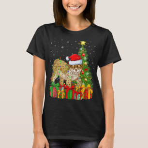 Lynx Xmas Holiday Santa Lynx Christmas Tree T-Shirt