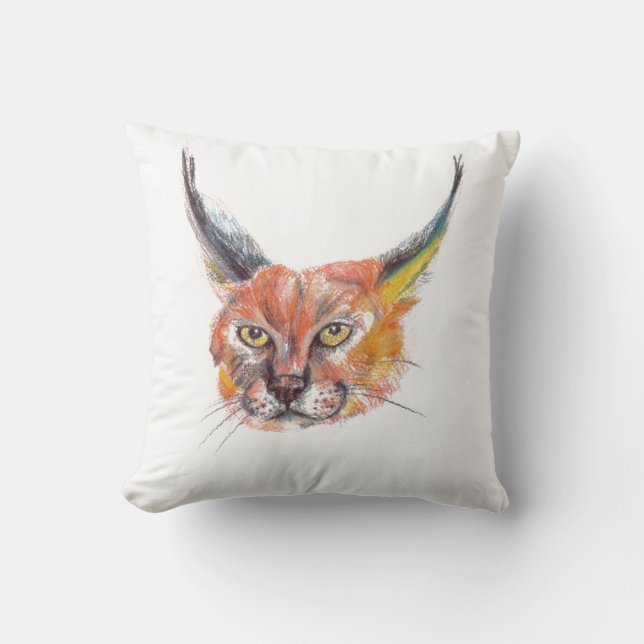 Lynxs Portrait Throw Cushion (Front)