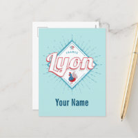 Lyon city France retro rooster vintage souvenir