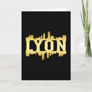 Lyon City Skyline Cityscape Trip Funny Gift Idea Card