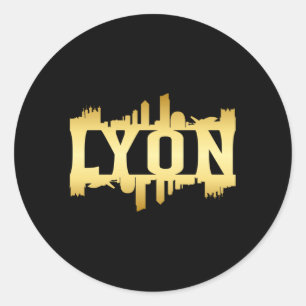 Lyon City Skyline Cityscape Trip Funny Gift Idea Classic Round Sticker