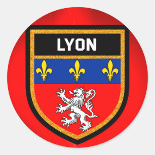 Lyon Flag Classic Round Sticker
