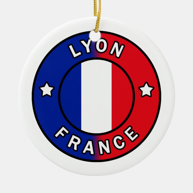 Lyon France Ceramic Ornament (Front)