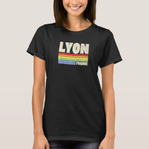 Lyon France Rainbow Gay Pride Merch Retro 70s 80s T-Shirt