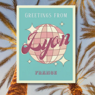 Lyon France Retro Vintage Party Postcard