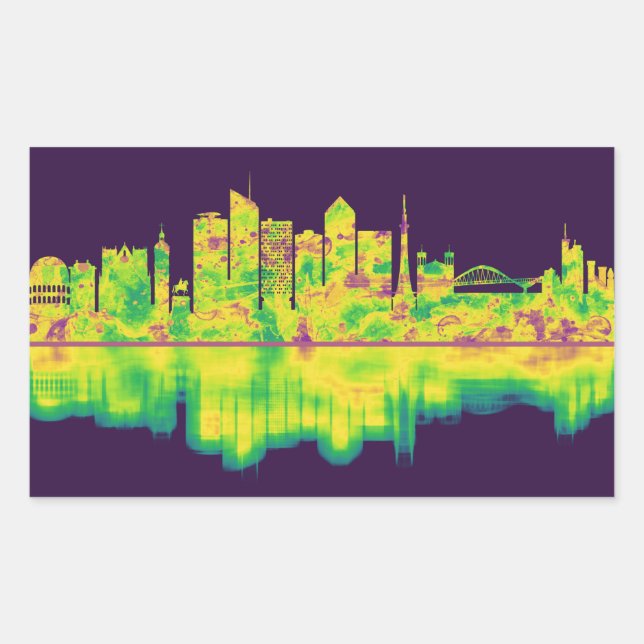 Lyon France Skyline Rectangular Sticker (Front)