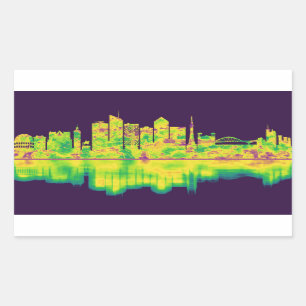 Lyon France Skyline Rectangular Sticker