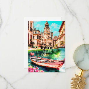 Lyon France Travel Postcard, Lyon Postcard, Lyon T Thank You Card