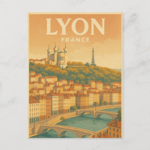 Lyon — France vintage travel Postcard