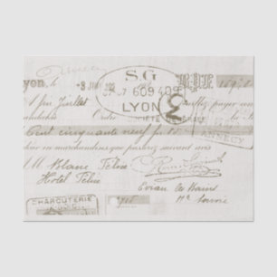 Lyon Invoice Vintage French Script Tissue Paper