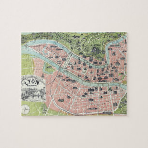 Lyon Monumental Map Garnier Freres Paris 1894 Jigsaw Puzzle