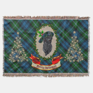 Lyon Scottie Dog Christmas Throw Blanket