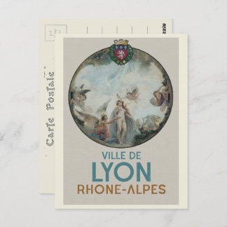 Lyon vintage painting France Postcard