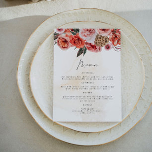 LYRA Boho Fall Floral Dinner Menu Cards