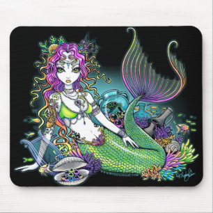 "Lyra" Tropical Rainbow Mermaid Art Mousepad