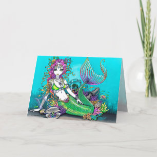 Lyra Tropical Rainbow Mermaid Card