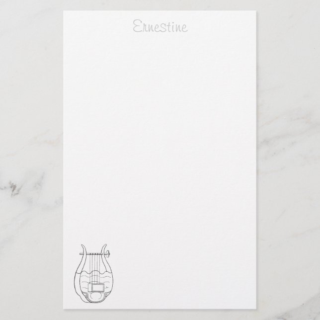 Lyre stationery - personalised (Front)