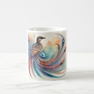 Lyrebird in motion 270924AREF104 - Watercolor Coffee Mug