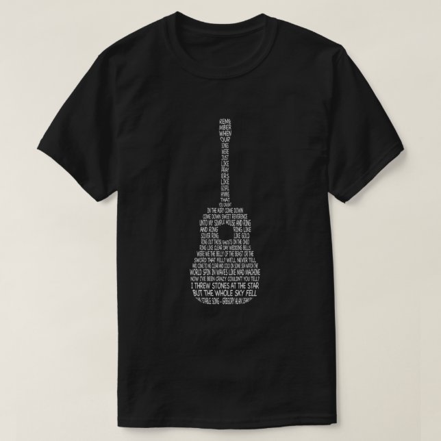 Lyric of Gregory Alan Isakov - The Stable Song 200 T-Shirt (Design Front)