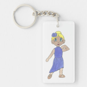 Lyrical Dance Recital Purple Costume Modern Dancer Key Ring