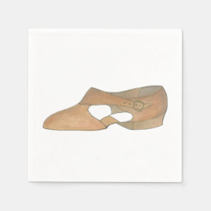 Lyrical Tan Modern Dance Teacher Dancer Shoe Napkin