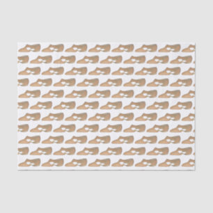 Lyrical Tan Modern Dance Teacher Shoe Print Tissue Paper