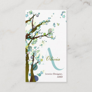 Lyrical Trees Monogram Personalised Business Card