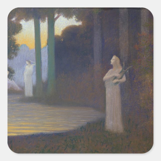Lyricism in the Forest, 1910 Square Sticker (Front)