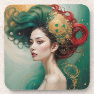 “Lyrielle” - The Green-Gold Empress Coaster