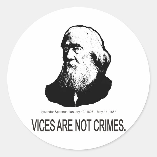 Lysander Spooner Classic Round Sticker (Front)