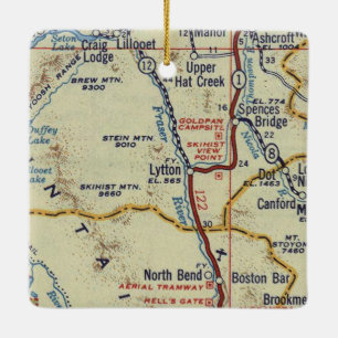 Lytton BC Vintage Map Ceramic Ornament