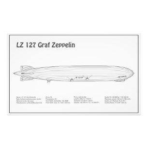 LZ 127 Graf Zeppelin - Airship Blueprint Plans BD Photo Print