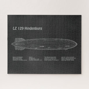 LZ 129 Hindenburg - Airship Blueprint Plans PD Jigsaw Puzzle