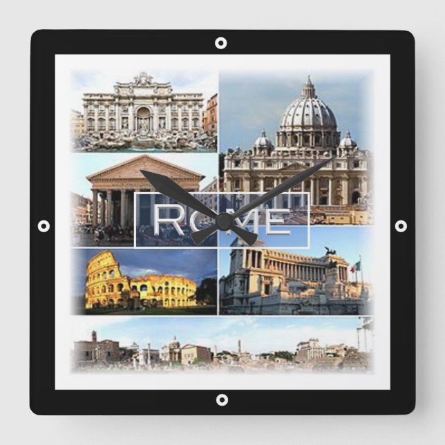 LZO002 ROME, Lazio, Italy, Square Wall Clock (Front)