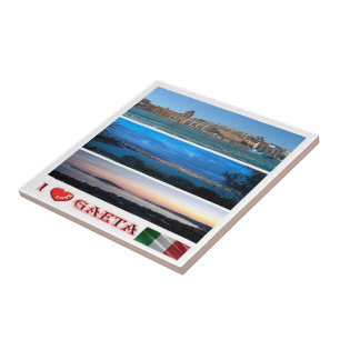 LZO008 GAETA I Love, Lazio, Italy, Ceramic Tile