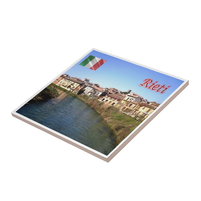LZO022 RIETI, River Velino, Italy, Ceramic Tile (Side)